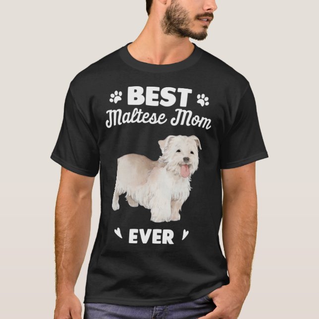 Best Maltese Mom Dog T-Shirt (Front)