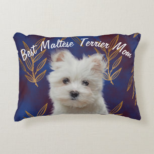 Best Maltese Terrier Mom Accent Pillow