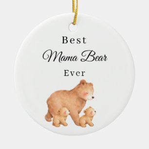 Best Mama Bear Ever Photo Ceramic Ornament