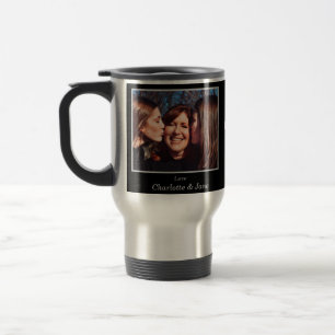 Best Mama Customizable Stripe Circle Photo Travel Mug