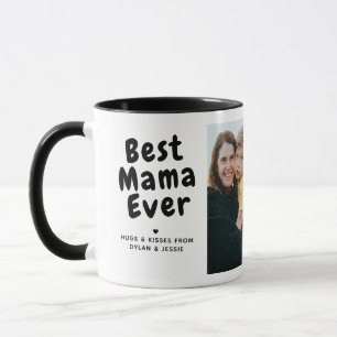 Best Mama Ever 2-Photo Collage & Custom Message Mug