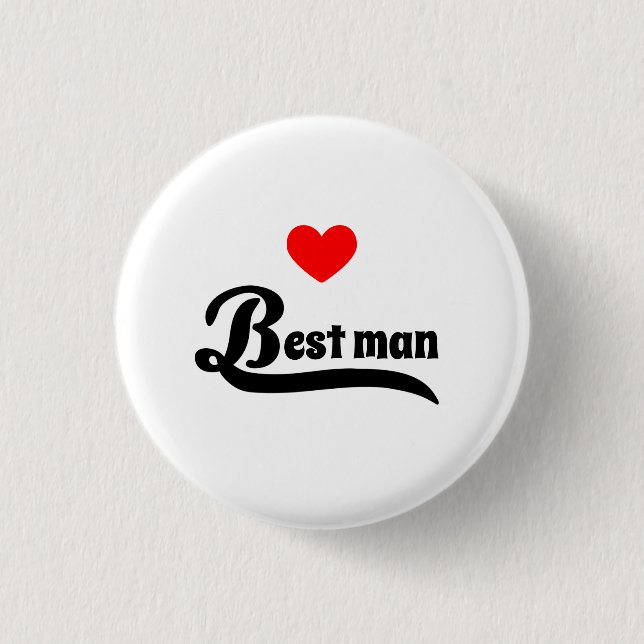 Best man 1 inch round button (Front)