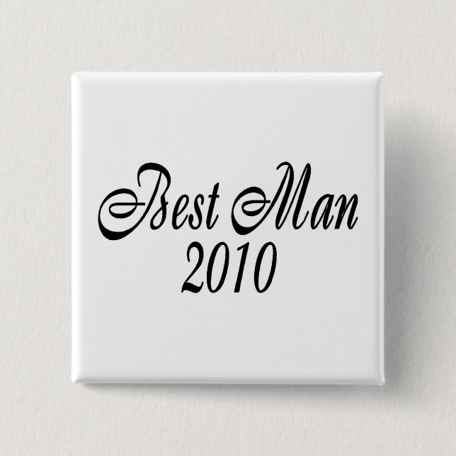Best Man 2010 2 Inch Square Button (Front)