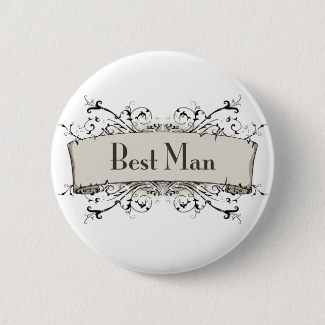 *Best Man 2 Inch Round Button (Front)
