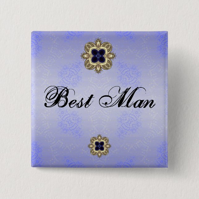 Best Man 2 Inch Square Button (Front)