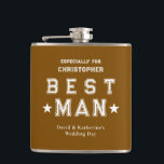 Best Man Appreciation Gift Brown Hip Flask<br><div class="desc">Best man wedding design.</div>