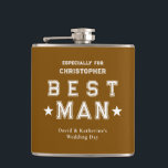 Best Man Appreciation Gift Brown Hip Flask<br><div class="desc">Best man wedding design.</div>