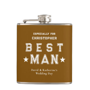 Best Man Appreciation Gift Brown Hip Flask