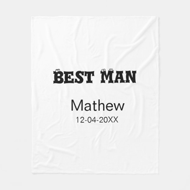 Best man bachelor party add name date simple sdon' fleece blanket (Front)