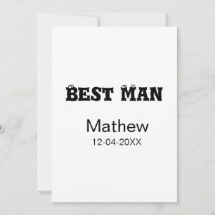 Best man bachelor party add name date simple sdon' invitation