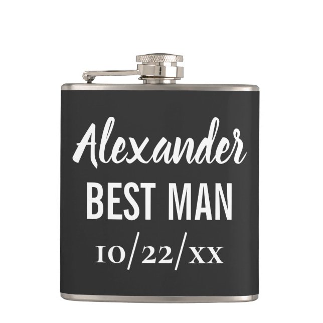 Best Man Bachelor Party Wedding Favour Hip Flask (Front)