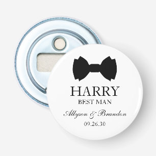 Best Man Black Bow Tie Bottle Opener