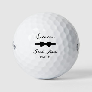 Best Man Black Bow Tie Golf Balls