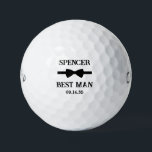 Best Man Black Bow Tie Golf Balls<br><div class="desc">These golf balls are a great favour for the best man in your wedding. They feature a black bow tie with the best man's name above it in a modern CAP font and the words Best Man along with the wedding date below. They'd be great for a bachelor party or...</div>