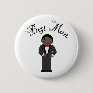 Best Man (Black) Wedding 2 Inch Round Button