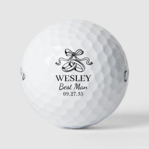 Best Man Black Wedding Rings Golf Balls