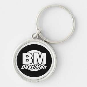 Best Man Black/White Keychain
