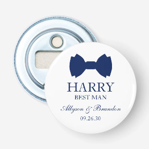 Best Man Blue Bow Tie Bottle Opener