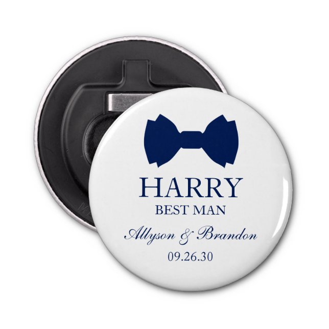 Best Man Blue Bow Tie Bottle Opener (Front)