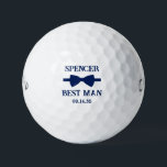 Best Man Blue Bow Tie Golf Balls<br><div class="desc">These golf balls are a great favour for the best man in your wedding. They feature a blue bow tie with the best man's name above it in a modern CAP font and the words Best Man along with the wedding date below. They'd be great for a bachelor party or...</div>