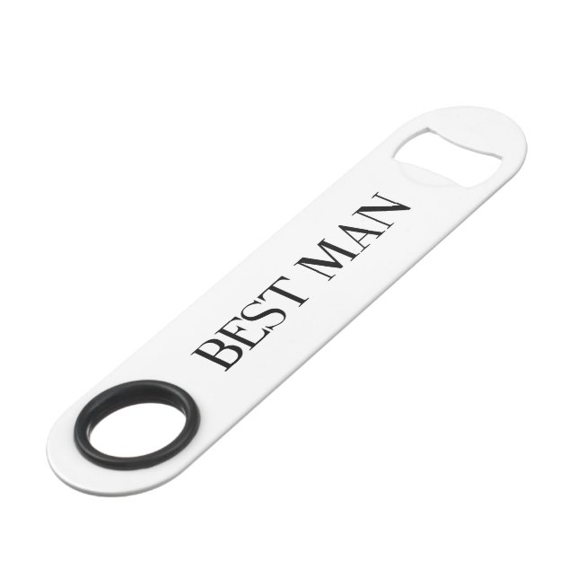 Best Man Bottle Opener Bar Key (Front Angled)