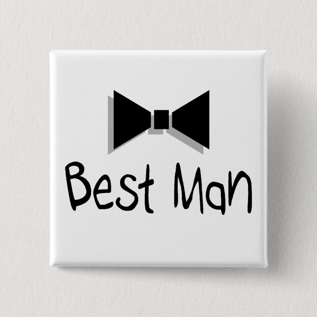 Best Man (Bow Tie 1) 2 Inch Square Button (Front)
