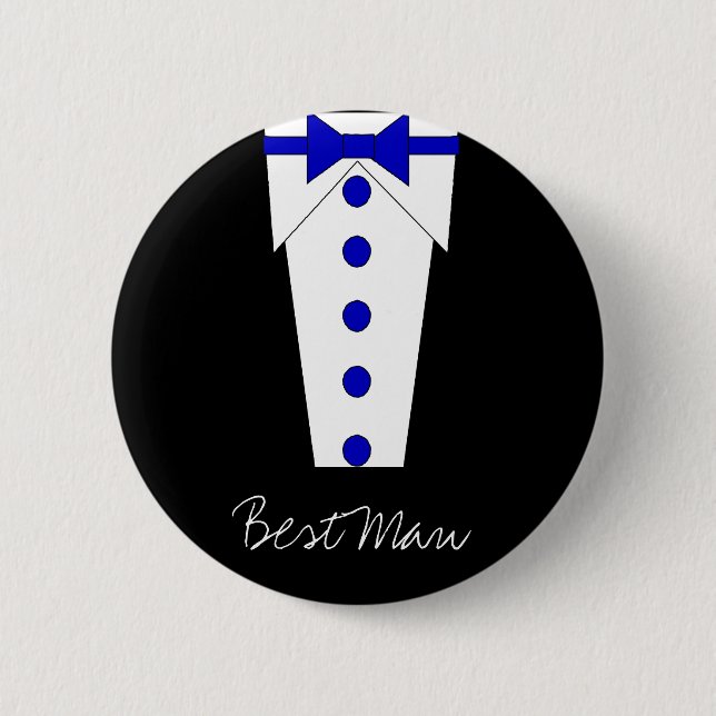 Best Man Button (Blue) (Front)