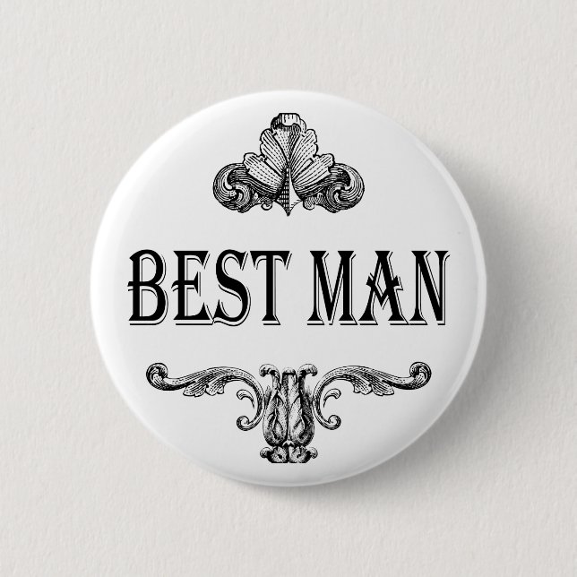 best man button customizable with own colour (Front)