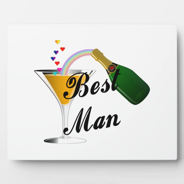 Best Man Champagne Toast Plaque (Front)