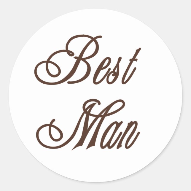 Best Man Classy Browns Classic Round Sticker (Front)