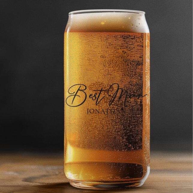 Best Man Customizable Two Sided Wedding Party Can Glass (Creator Uploaded)
