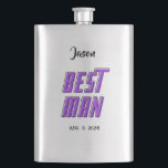 Best Man editable names and dates Hip Flask<br><div class="desc">Perfect gift for your best man!  A reminder of the memorable day. Editable name and date.</div>