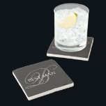 Best Man Elegant Monogram Stone Coaster<br><div class="desc">Make your own custom coaster. Personalize this design with your own text. You can further customize this design by selecting the "customize further" link if desired.</div>