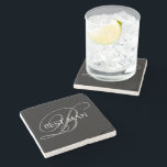 Best Man Elegant Monogram Stone Coaster<br><div class="desc">Make your own custom coaster. Personalize this design with your own text. You can further customize this design by selecting the "customize further" link if desired.</div>