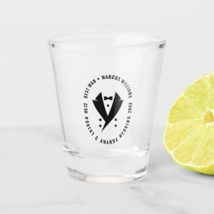Best Man Elegant Tuxedo Wedding Shot Glass