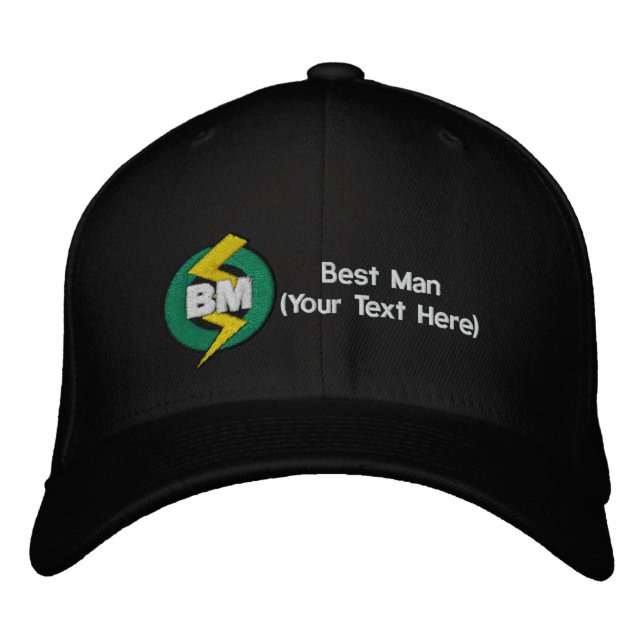 Best Man Embroidered Hat, Customizable Hat (Front)