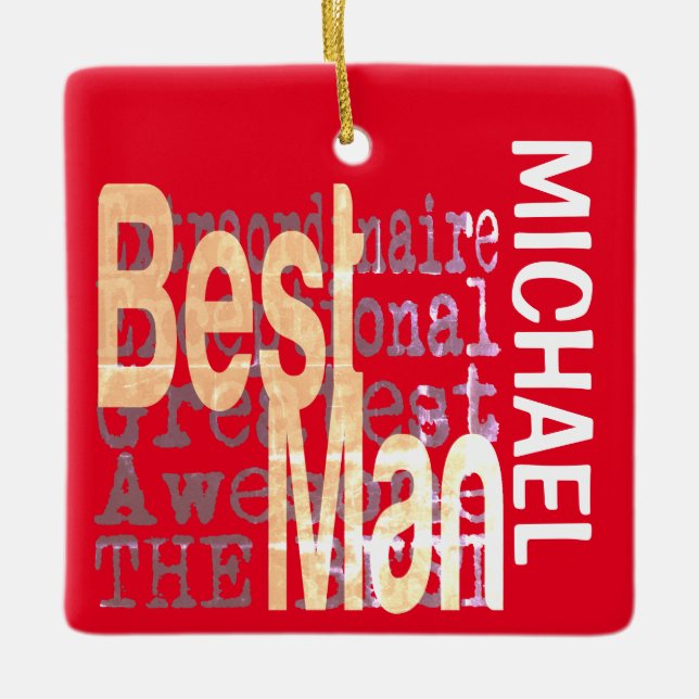 Best Man Extraordinaire CUSTOM Ceramic Ornament (Front)