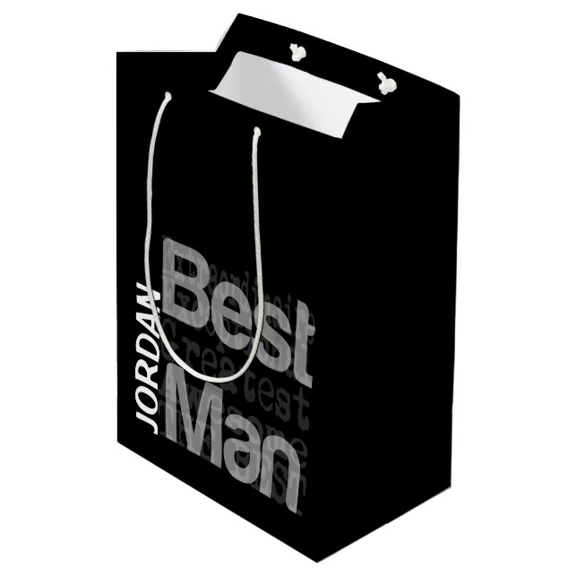 Best Man Extraordinaire CUSTOM Medium Gift Bag (Back Angled)