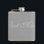 Best Man Flask<br><div class="desc">Flask for the best man shown in silver. Customize this item or buy as is.</div>