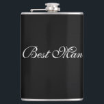 Best Man Flask<br><div class="desc">Flask for the best man is shown in black and white. 
Customize this item and add a name or buy as is.</div>