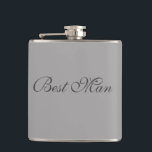 Best Man Flask<br><div class="desc">Flask for the best man is shown in grey tone colours.
Customize this item or buy as is.</div>