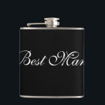 Best Man Flask<br><div class="desc">Flask for the best man shown in black/white. Customize this item or buy as is.</div>