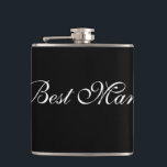 Best Man Flask<br><div class="desc">Flask for the best man shown in black/white. Customize this item or buy as is.</div>