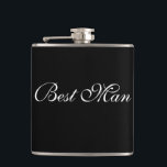 Best Man Flask<br><div class="desc">Flask for the best man is shown in black and white. 
Customize this item or buy as is.</div>