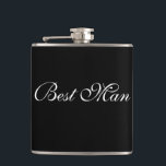 Best Man Flask<br><div class="desc">Flask for the best man is shown in black and white.
Customize this item or buy as is.</div>