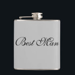 Best Man Flask<br><div class="desc">Flask for the best man is shown in a grey colour with black text. 
Customize this item or buy as is.</div>