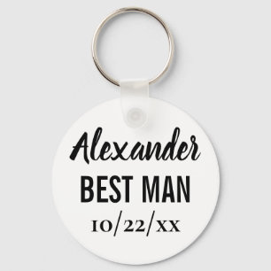 Best Man Gift Modern Typography Elegant Wedding Keychain