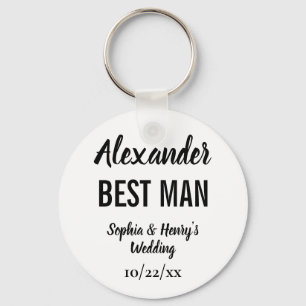 Best Man Gift Modern Typography Script Wedding Keychain