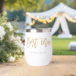 Best Man Gift Name Gold & Black<br><div class="desc">Best Man Gift Name Gold Faux Glitter & Black. Your best man will be over the moon with this stylish gift to present him on your wedding day! With an elegant script typography, Best Man, and easy personalise name to make it a truly special gift and keepsake for him.</div>