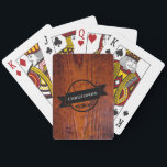 Best Man Gift Rustic Vintage Wood Grain Wedding Pl Playing Cards<br><div class="desc">Get ready for poker night with these handsome wood grain photo playing cards. Black ribbon logo design allows space for you to personalize these cards with name,  company name and event date.</div>